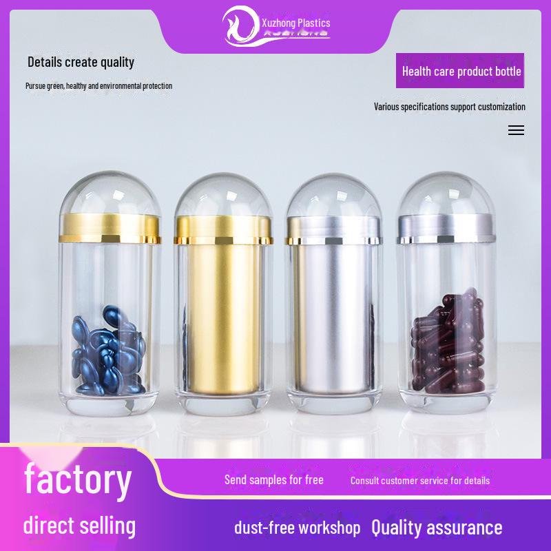 Premium 100ML Acrylic Medicine Bottle with 60 Capsules