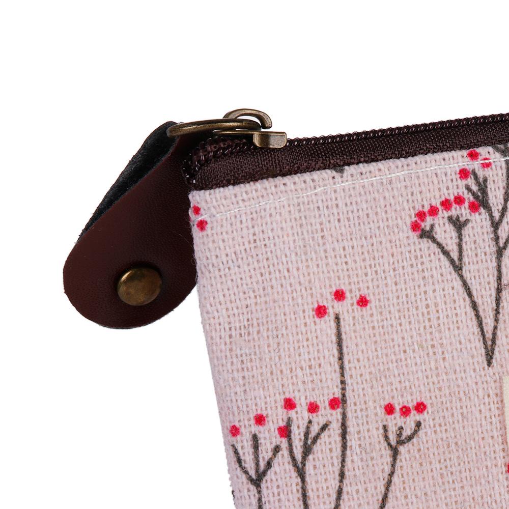 New Korean Style Card Holder Change pouch Floral Print Flower Canvas Coin Purses Zipper