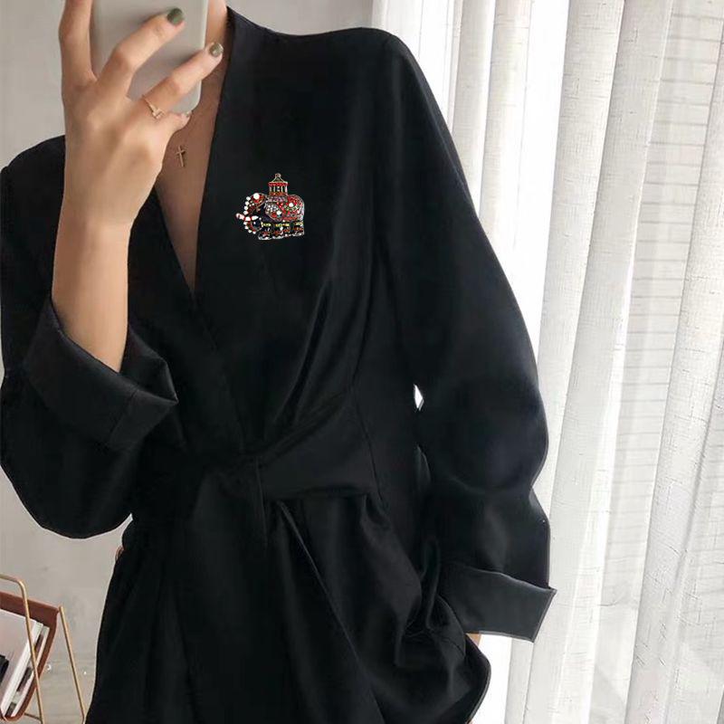 Модные инкрустированные стразами, эмалью, броши в виде слона для женщин и мужчин, унисекс, индивидуальная жемчужная металлическая брошь в виде животного, булавки, ювелирные изделия, подарки