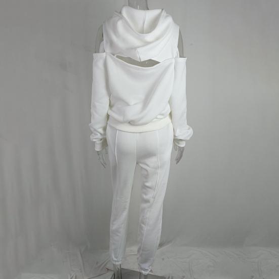 Женский спортивный костюм из двух частей, худи с длинным рукавом и укороченным пуловером, толстовка, спортивные штаны