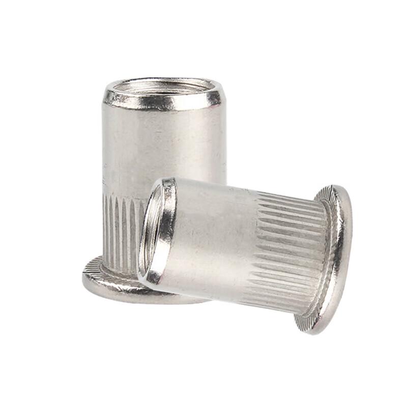 OIMG 304 Stainless Steel Flat Head Knurled Rivet Nuts