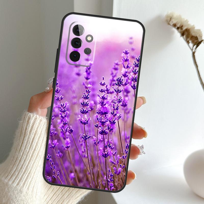 Чехол с лавандово-фиолетовыми цветами для Samsung Galaxy A13 A33 A53 A06 A17 A56 A36 A26 A16 A15 A35 A55 A34 A54 A52 A12 A32