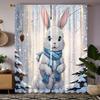 2 Pieces of HD Rabbit Curtain In the Snow White Tie Digital Printed Curtain Home Decoration Style Decoration Living Room Bedroom