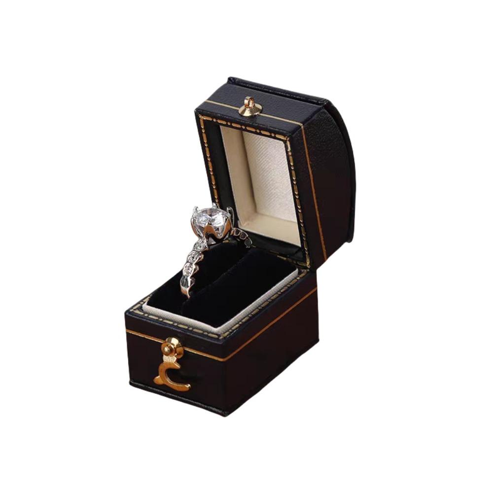 Exquisite Engagement Ring Box Display Holder Jewelry Storage Box Small Ring Bearer Box  Unisex