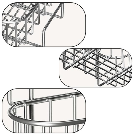 Держатель губки для кухонной мойки Подвижная полка для кухонной мойки Компактный размер Нержавеющая водонепроницаемая подвесная раковина Губка для раковины для раковин с двойной чашей