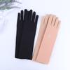 Spring Thin Mid-long Embroidered Breathable Stretch Sunscreen Gloves Mittens Driving Glove Anti UV