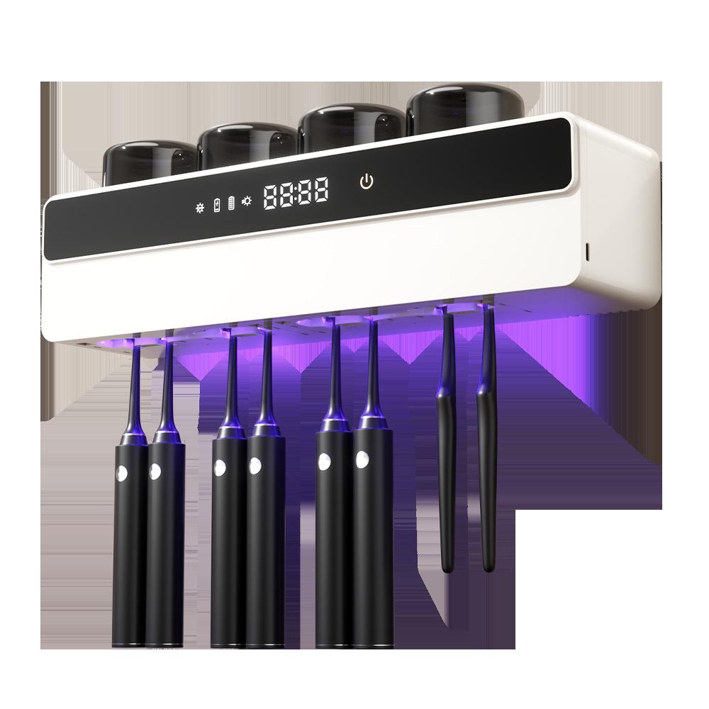 Умный настенный УФ-держатель для зубных щеток и дезинфектор с сушкой и стаканом для хранения