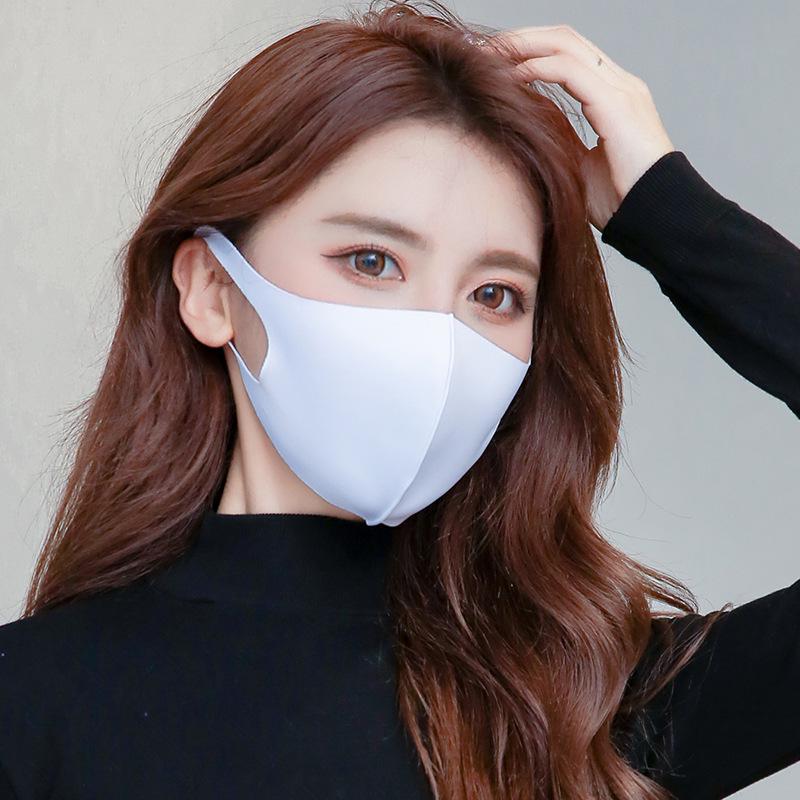 3D черная маска из ледяного шелка: Женский дышащий, пыленепроницаемый, моющийся, солнцезащитный с нанесенным логотипом - Подходит для всех сезонов.