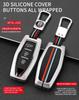 Interior Mouldings Zinc Alloy + Silicone Car Key Case Cover Shell Fob For Mitsubishi Outlander 2022 2023 2024 Control Car Interi