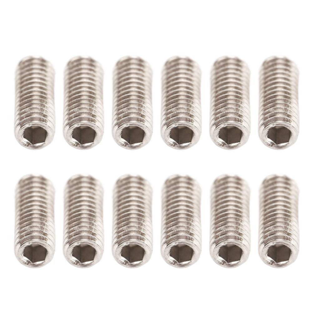 12PCS Metal Guitar Bridge Saddle Screws Silver Color Guitar Bridge Hardware Kit For Electric Guitar