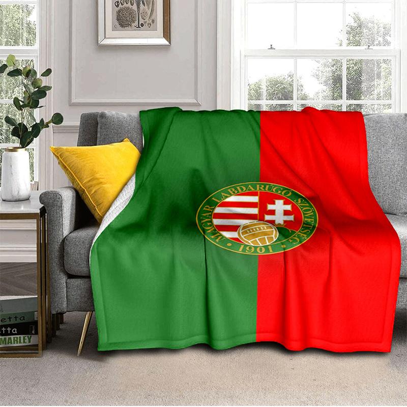 Hungarian Football Emblem Blanket Suitable for Sofas, Beds, Offices, And Camping - Perfect Gift for Halloween Christmas