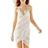 Chic Bikini Wrap Dress Sleeveless Anti-UV Above Knee See Through Hollow Out Knitting Bikini Cover Up
