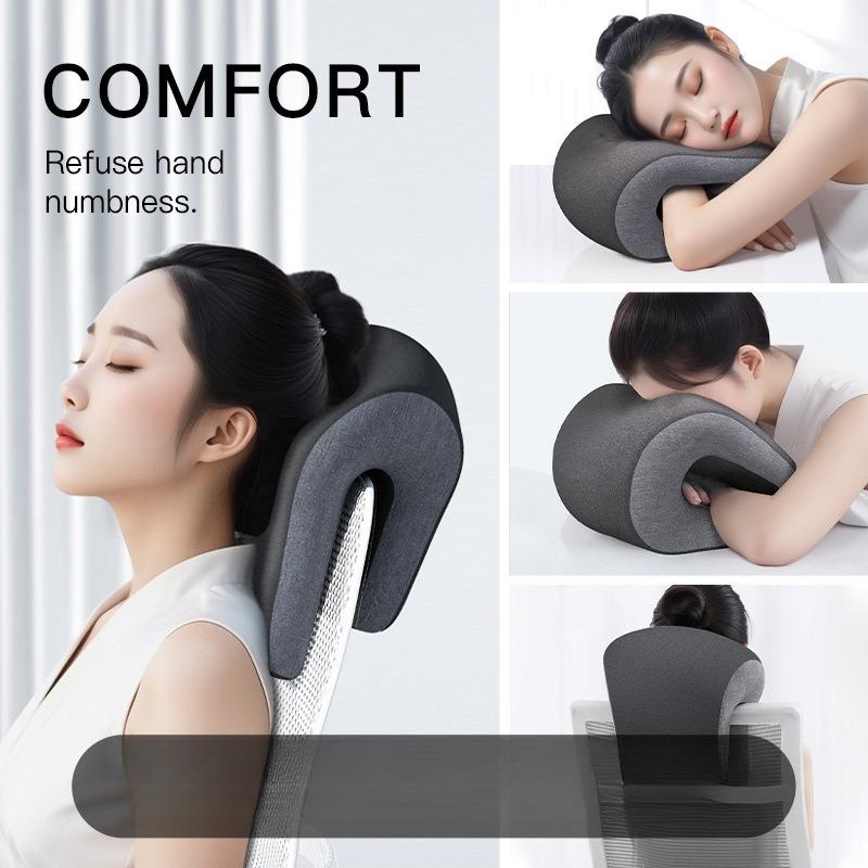 2026 Upgrade Memory Foam Multifunctional Nap Pillow for Office Desk, Portable Ergonomic Neck Support Cushion - Desk Sleeping Aid
