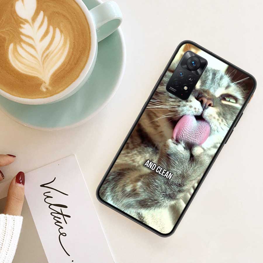 Забавный чехол для телефона с мемами про кошек Для Redmi 13C 14C Note 13 14 Pro 5G Plus 12 12C 10 10A 10C 9 9A 9C 9T 8 8A K70 Pro Xiaomi Cover S