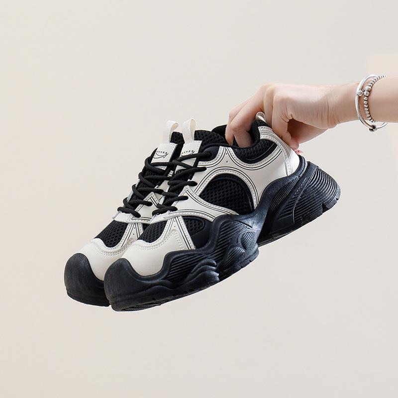 Ins Korean Version of Platform Dad Shoes 2025 Spring New Street Shot Student Running Sneakers Increase Height Casual AB06