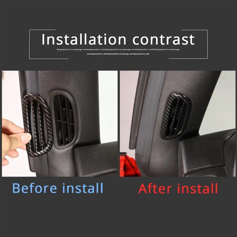 For Chevrolet Corvette C6 2005-13 Car A-pillar Air Outlet Panel Decorative Frame ABS Carbon Fiber/red Interior Accessories 2 Pcs
