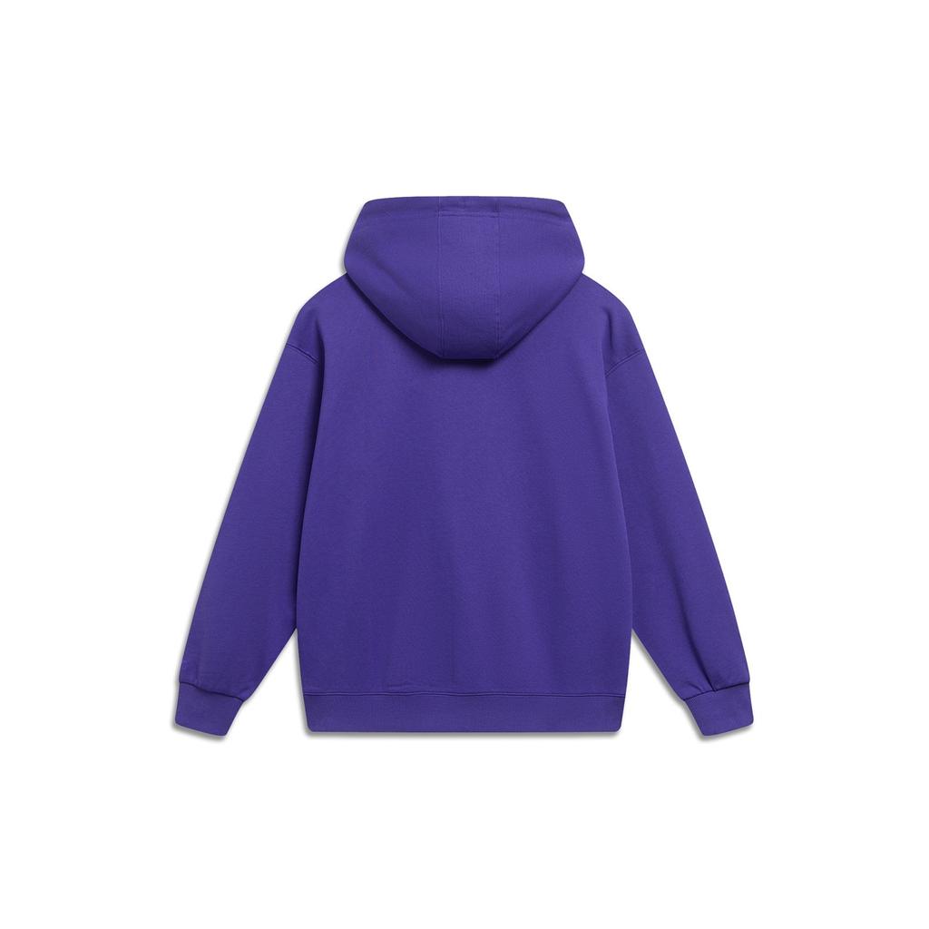 Li-Ning Спортивная мода Серия буквенный логотип принт пуловер толстовка с капюшоном длинный рукав толстовка мужская топы фиолетовый AWDT551-2