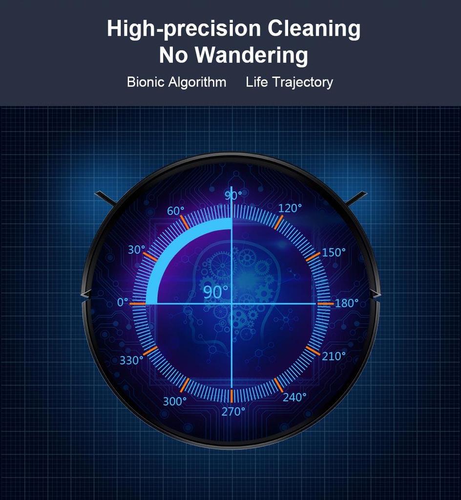 LIECTROUX M7S Pro Robot Vacuum Cleaner, 2D Map Navigation, 4400mAh Battery, Run 110mins, Dry and Wet Mopping - Black