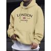 London Fashion Print Hoodies for Men Casual Casual Sweatshirt Kengaroo Pocket Long Sleeve Autumn Winter Simple Hoodies & Sweatshirts Men's