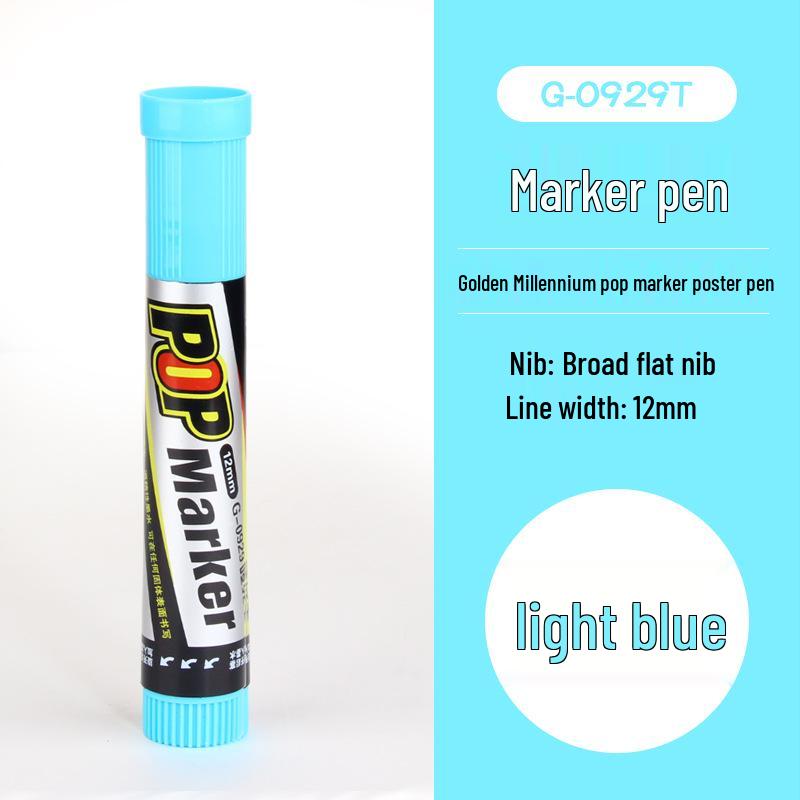 Jin Wannian 12mm Wide Tip Marker Set, 12 Colors for Posters & Advertising