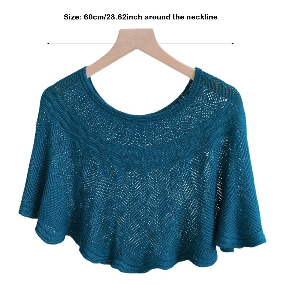 Solid Color Knit Cover Hollow Design Warm Scarves Fashion Knitted Shawl Korean Style