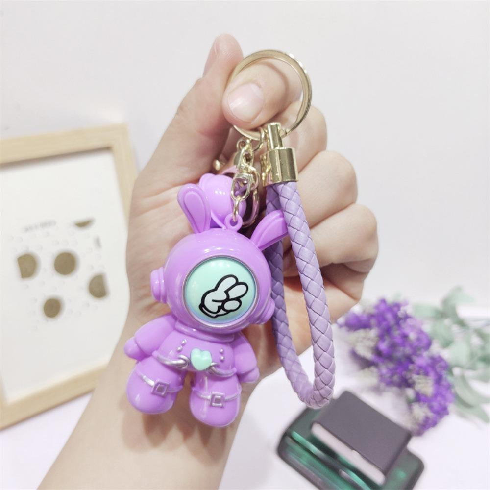 Funny Finger-guessing Game Keychain Creative Rabbit Pendant Face-changing Keyring  Backpack Decor