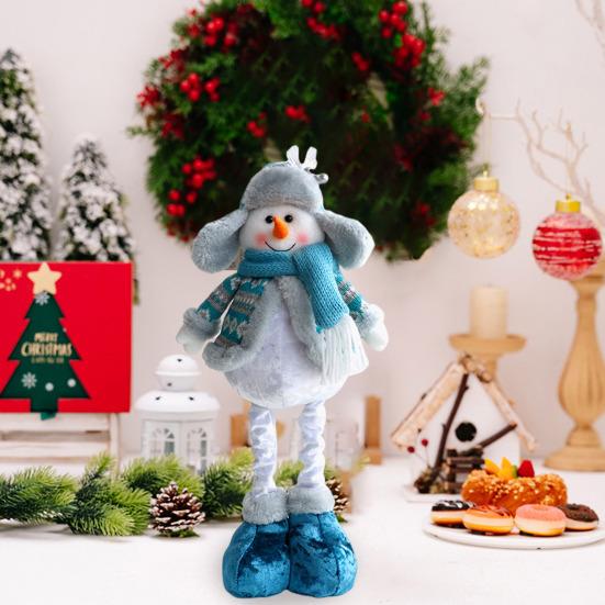 Рождественская кукла, плюшевая игрушка, стоящая в виде Санта-Клауса, оленя, снеговика с телескопом
