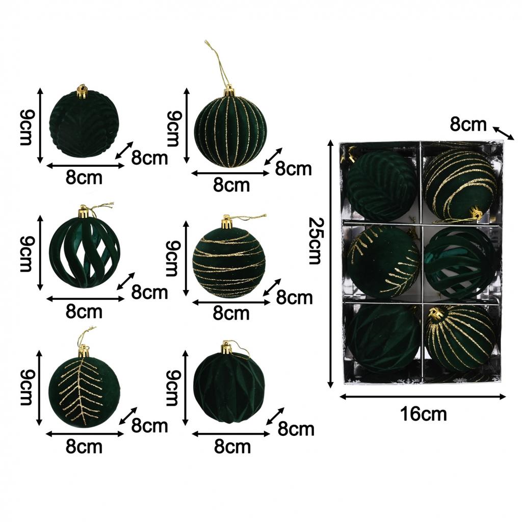 Красивый кулон для вашей вечеринки. Набор из 6 рождественских шарообразных украшений.