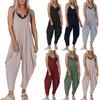 Wide Leg Overalls For Women Casual Loose Sleeveless Sling Jumpsuits Solid Color Long Pant Romper Jumpsuit