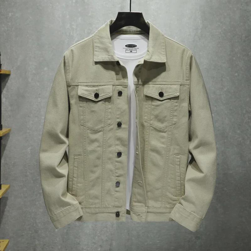 Мужская модная приталенная джинсовая куртка - повседневный корейский стиль для весны и осени