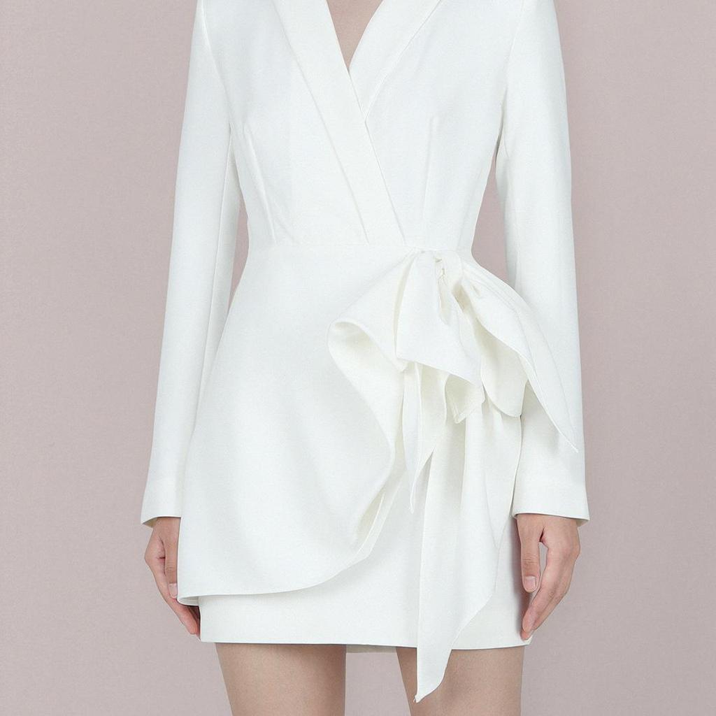 Элегантное французское кутюрное белое банкетное платье осень/зима для женщин