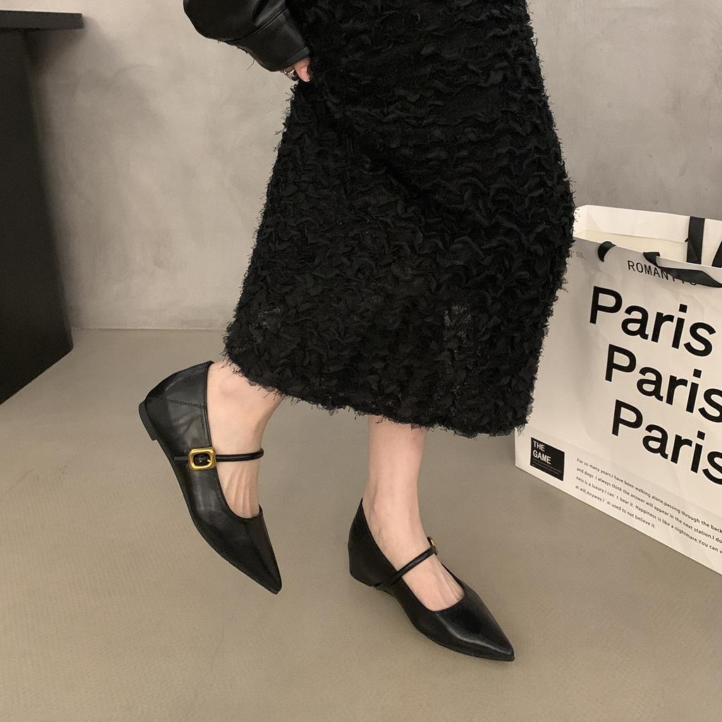 Туфли Мэри Джейн с леопардовым принтом в стиле ретро, женские, увеличивающие рост изнутри, с пряжкой в виде одного слова, маленькие кожаные туфли, весенние и летние шапочки