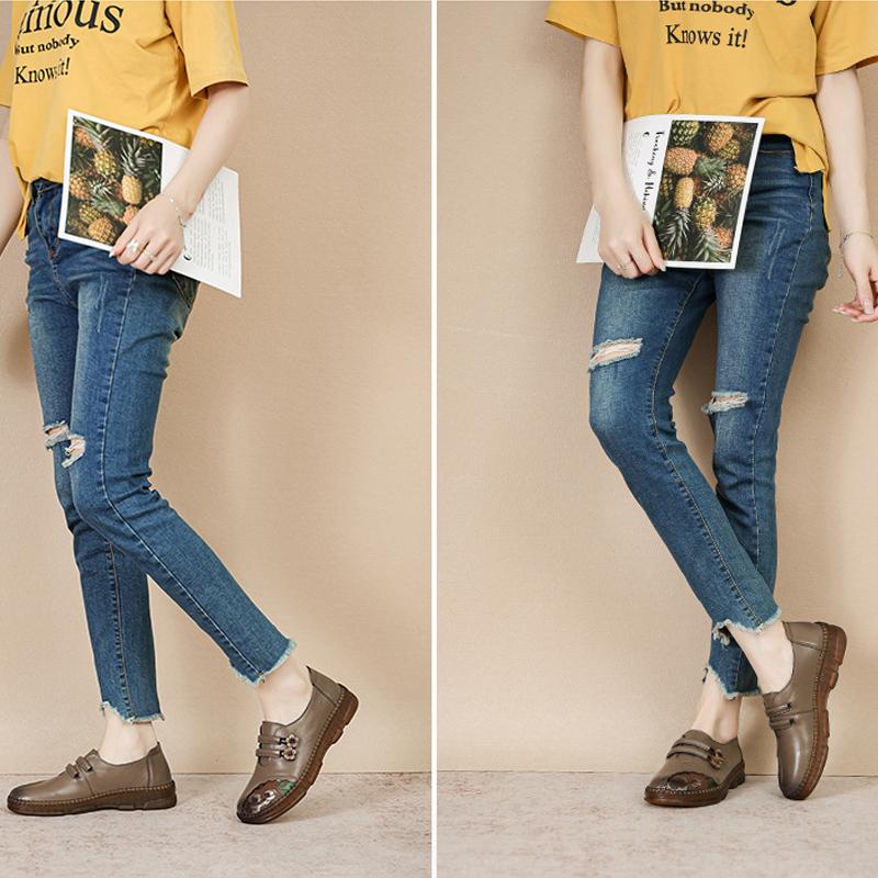 2023 модная женская обувь, лоферы из натуральной кожи, женская повседневная обувь, мягкая удобная обувь для мам, женская нескользящая обувь на плоской подошве