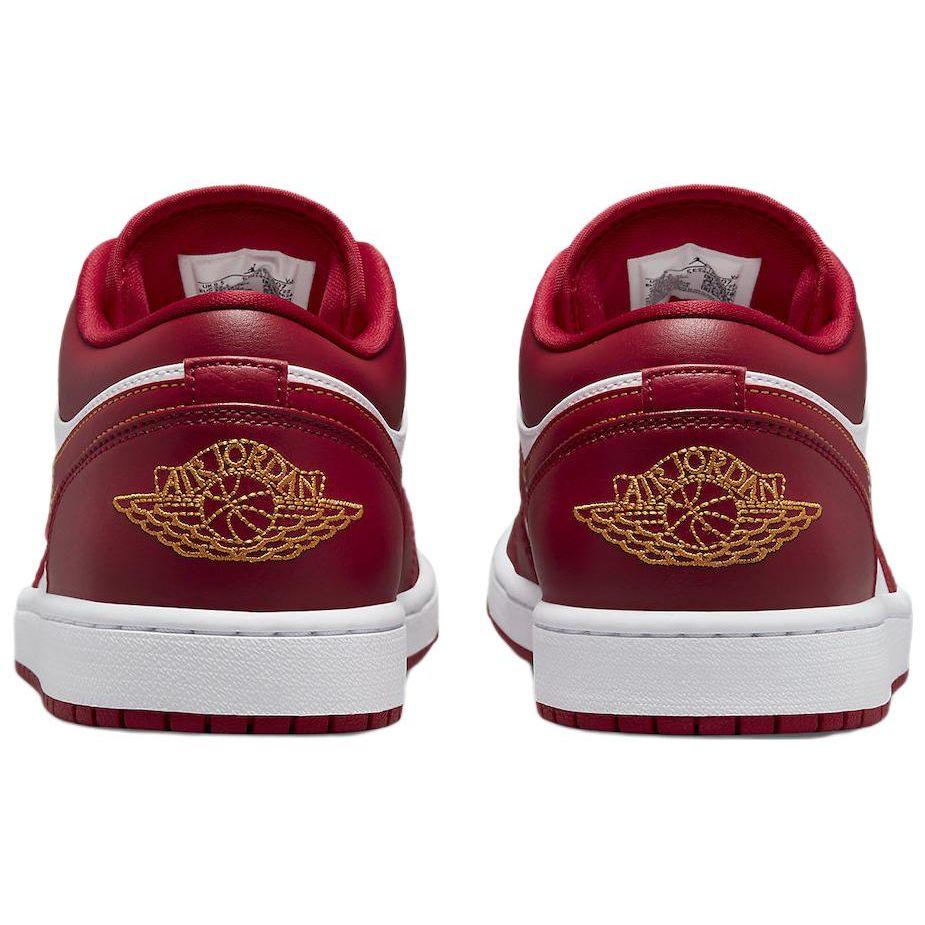 Кроссовки Air Jordan 1 Low Cardinal Красные мужские белые светло-карри 553558-607