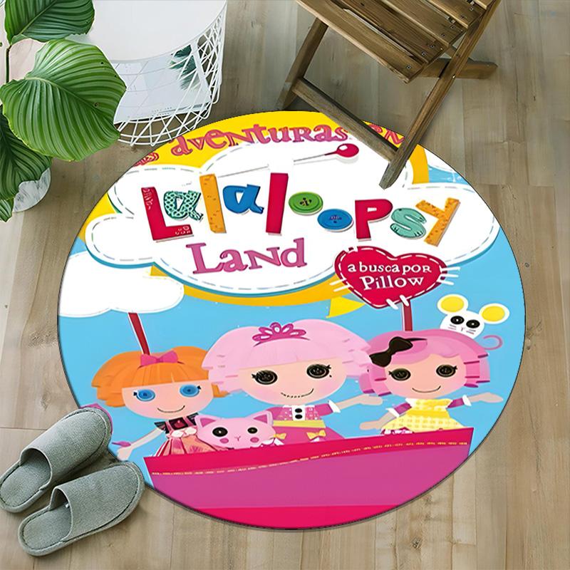 1pc Lalaloopsy3 Print Round Carpet Chair Round Carpet Suitable for Bedroom Living Room Home Decorative Carpet