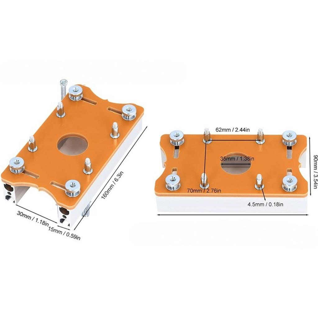 Wood  Router Base, 2 in 1 Compact Wood  Router Base Router Slotting Bracket for Carbinet Closet Furniture, Suitable for Inside Diameter 65mm