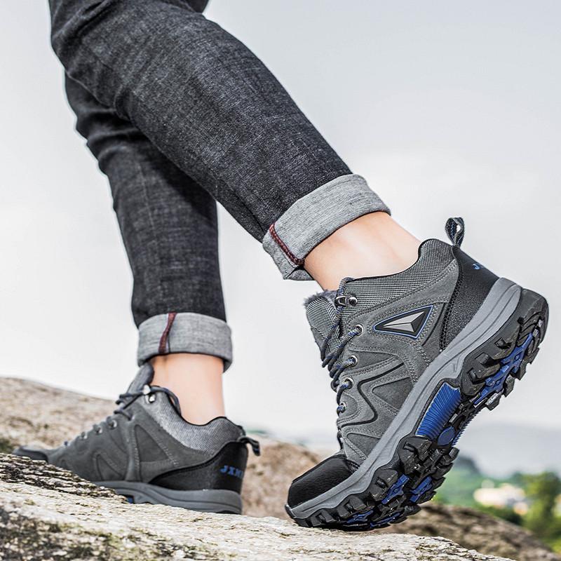 Мужские зимние ботинки, походные ботинки, зеленые, мужские, повседневные, для скалолазания, спортивные ботинки, теплые, с мехом, большого размера