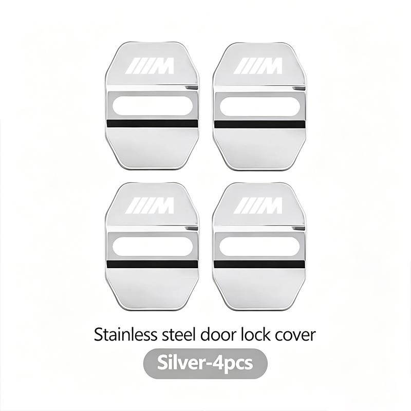 FA54Pcs Zinc Alloy Car Door Lock Buckle Protection Cover Anti-Collision Shock Absorbing Cushion Stickers For BMW G80 G06 G07 G42 G
