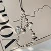 Chain Anti-Lost Silver Heart Phone Lanyard Phone Beaded Rope Cell Phone Straps Heart Phone Charms