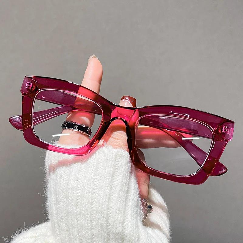 Японские и корейские очки в квадратной оправе для женщин, ретро-очки в стиле Харадзюку, прозрачные очки для чтения, блокирующие синий свет.