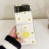 Beautiful Sunflower Phone Case For Samsung Galaxy Z Flip 5g Cute Smile Holder Clear Cover Case For Samsung Z Flip 3 Zflip3