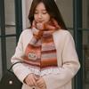 Lace Rainbow Striped Scarf Plush Winter Shawl Fashion Cashmere Knitted Scarf  Daily
