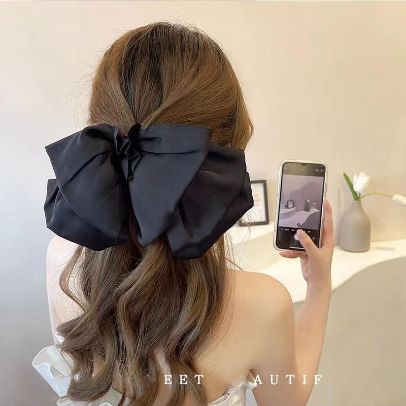 1 шт., новая корейская модная заколка для волос с бантом, однотонная элегантная заколка для волос, головные уборы, аксессуары для волос для девочек и детей