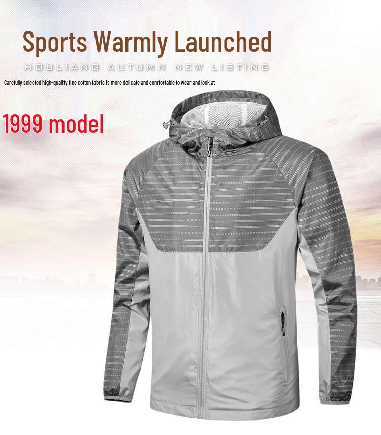 Men's Trendy Camouflage Windbreaker: Outdoor Breathable Long Sleeve Hooded Jacket