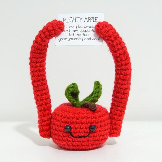 Позитивная кукла-картошка ручной работы с вдохновляющей открыткой, милая вязаная фигурка для эмоциональной поддержки в комнате, декор