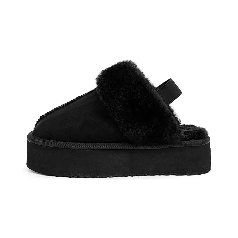 Fashion Winter Women Fur Slippers Warm Boots Platform Flip Flops 2024 New Short Plush Flats Home Cotton Shoes Suede Mules Ladies Boots