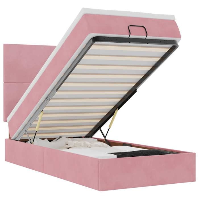 Maison Exclusive - Cadre de lit ottoman avec matelas rose 80x200 cm velours