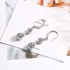 Женские подвесные серебряные серьги с цирконами