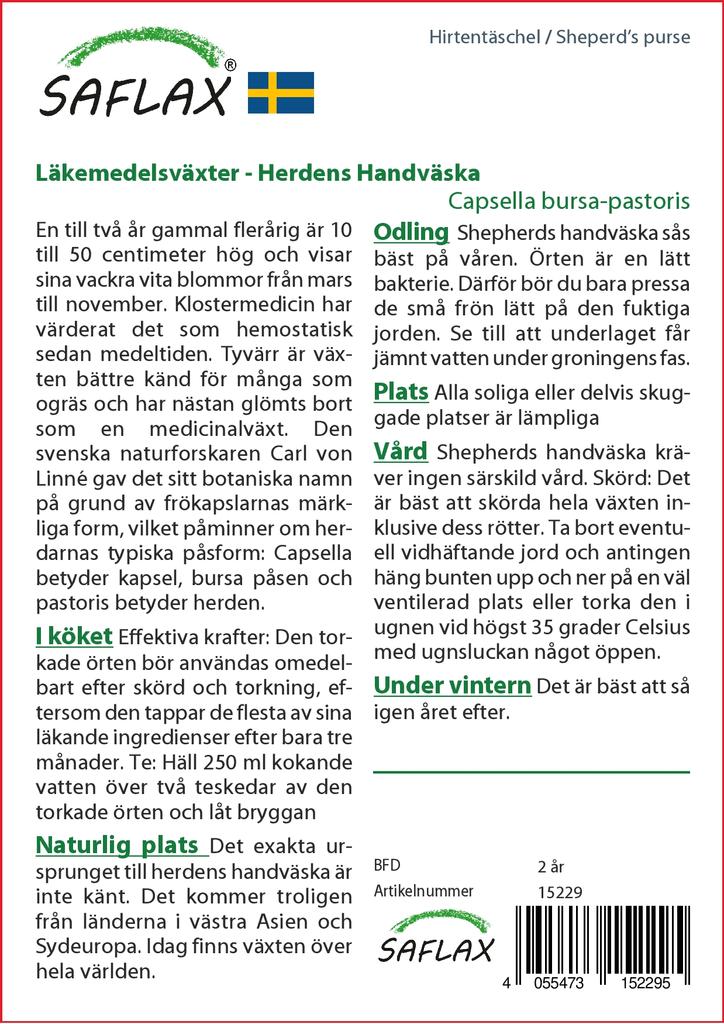 SAFLAX Garden in the Bag - Пастушья сумка - 1000 семян - С субстратом в подходящем мешке - Capsella bursa-pastoris