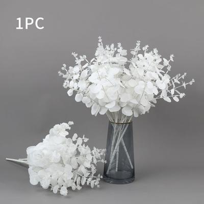 16 головок шелковой ткани эвкалиптовый лист искусство ремесло DIY искусственный цветок домашний декор для вечеринки гостиная орнамент имитация эвкалипта